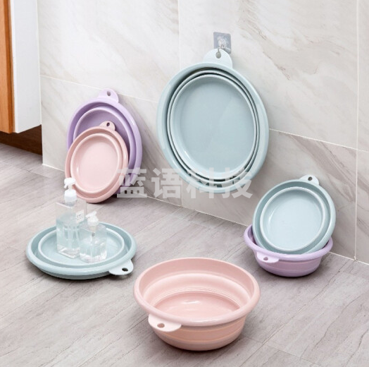 可折叠脸盆家用塑料洗脸洗衣盆子便携式 小号