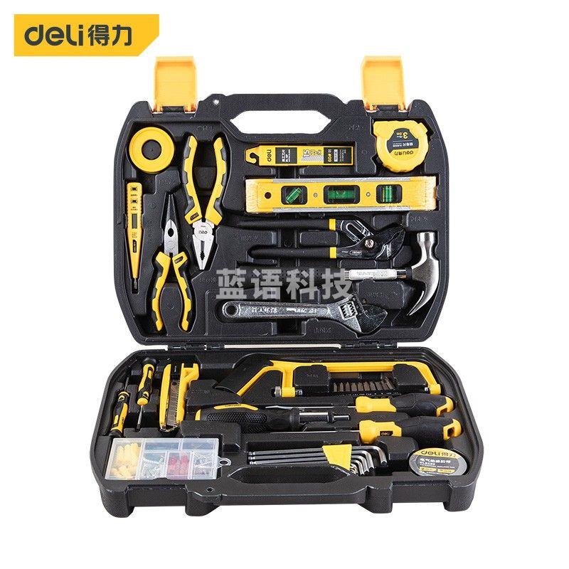 得力(deli) DL5965 工具箱 家用多功能五金工具箱手动工具套装电工工具箱家用应急包112件