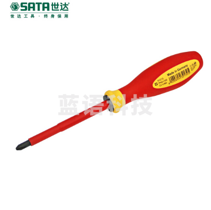 世达SATA双色柄绝缘十字螺丝刀螺丝批61213起子改锥（6MM*100MM）