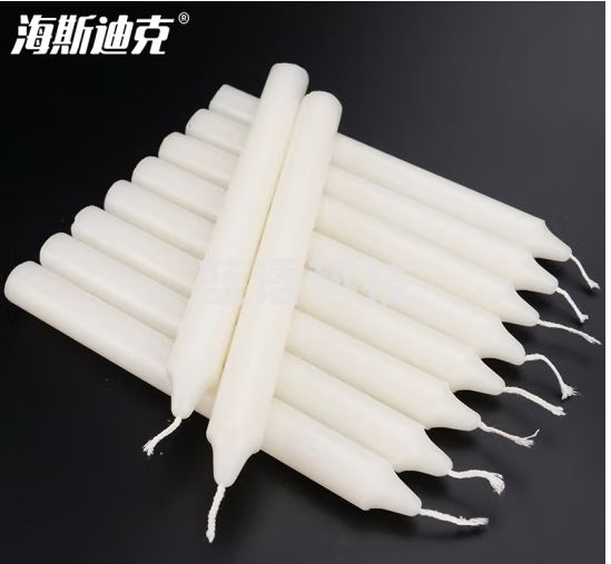 海斯迪克 HKL-313 红白蜡烛 应急照明蜡烛 大号长杆日用烛光 2*21cm白色（20根）