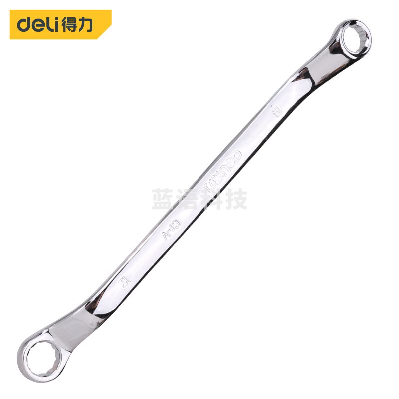 得力DL33210双头梅花扳手10x12mm 铬钒钢镜面扳手套装 内六花两用敲击板手