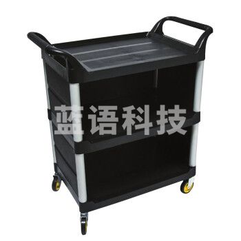 超宝 D-013B 三层手推车塑料餐车餐盘收集车清洁车 小号不带门