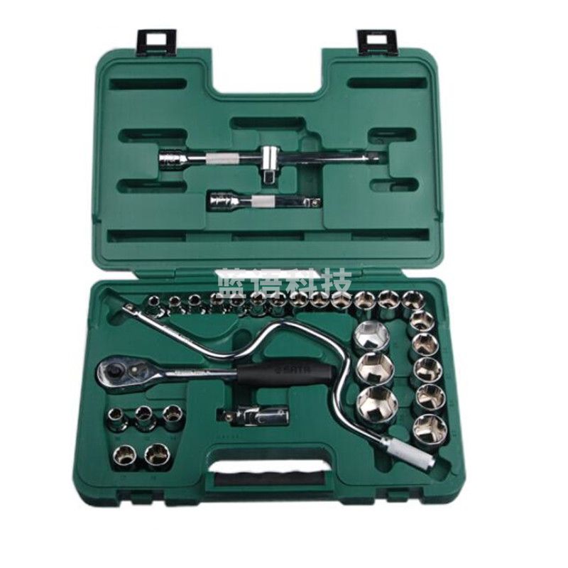 世达（SATA） 09099 33件套筒扳手组套 12.5mm系列 绿色 (计价单位:套)