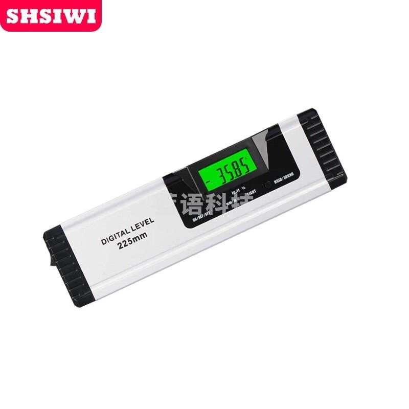 SHSIWI电子数显水平尺 高精度红外线激光水平仪带磁带水泡角度仪水准测量验房工具