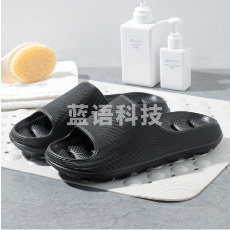 浴室拖鞋女漏水速干镂空室内洗澡居家用凉拖鞋男 黑色 36-37