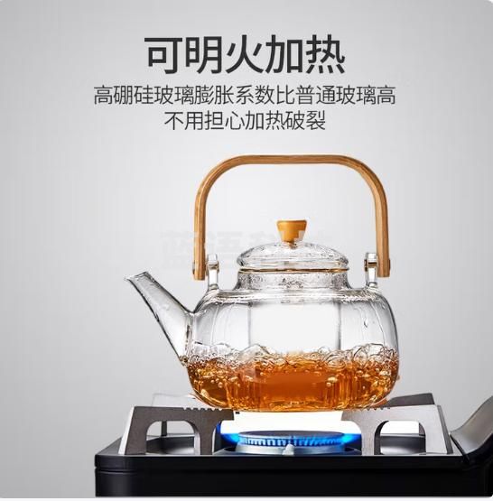 天喜（TIANXI）茶壶煮茶壶高硼硅玻璃烧水壶提梁茶壶茶陶炉明火围炉养生茶具