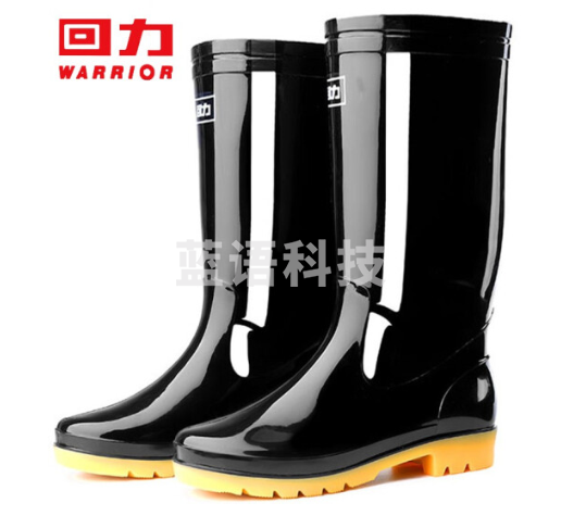 回力雨鞋男士款时尚雨靴户外防水防滑耐磨HL807中筒黑色39码