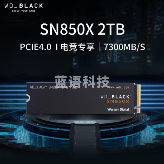 西部数据（WD）2T 笔记本台式机SSD固态硬盘 M.2接口（NVMe协议） WD_BLACK SN850X PCIe Gen4  WDS200T2X0E-00BCA0
