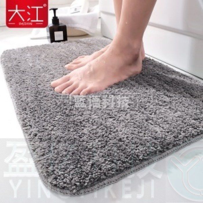 大江 地垫门垫吸水速干浴室垫防滑垫家用进门脚垫门口卫浴卫生间垫子 灰色50*80cm