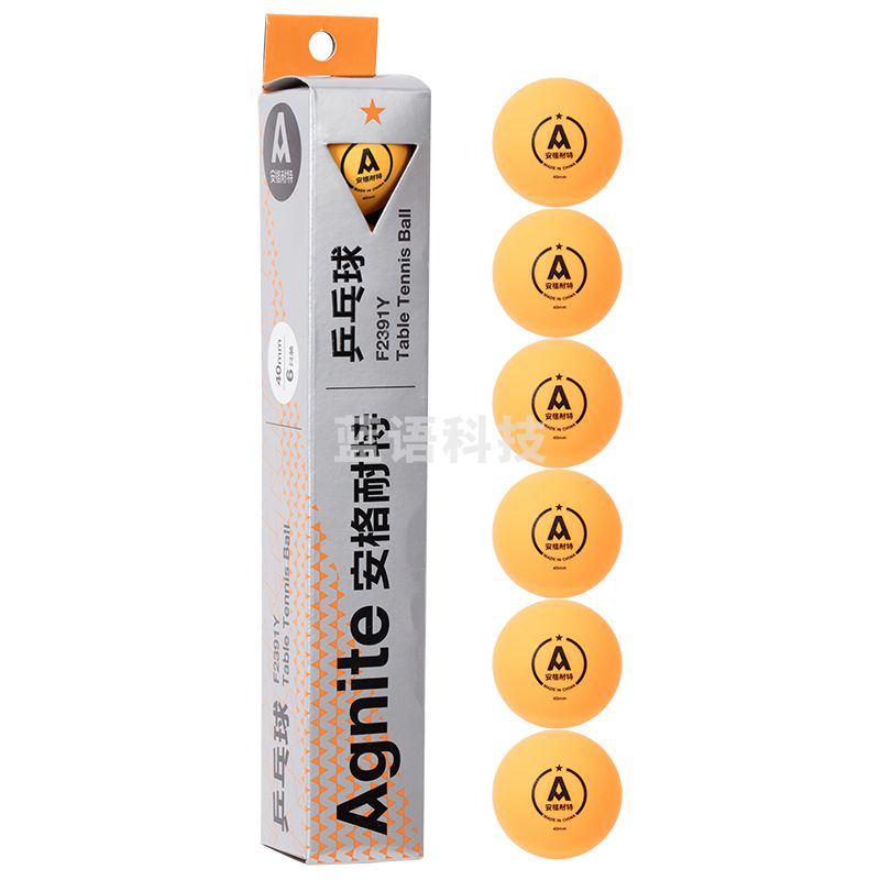 安格耐特F2391Y乒乓球(黄色)(6个/盒)