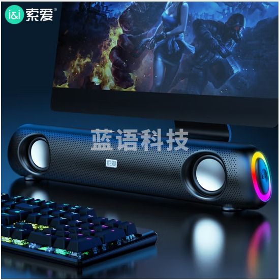 索爱 SH10 蓝牙音箱 多媒体音响低音炮 便携桌面迷你电竞音响 黑色