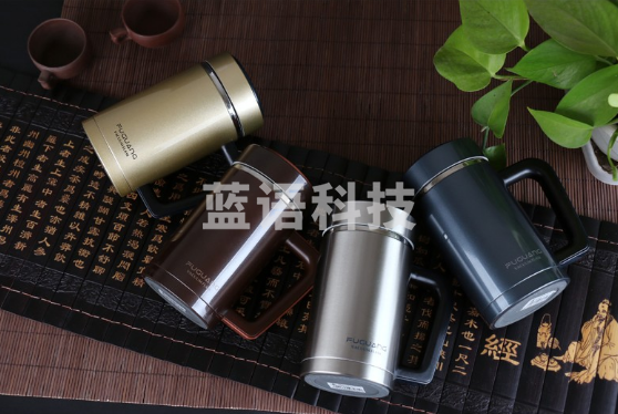 富光 FGL3425-480欣瑞3型真空办公杯 带手柄水杯 天空蓝480ml