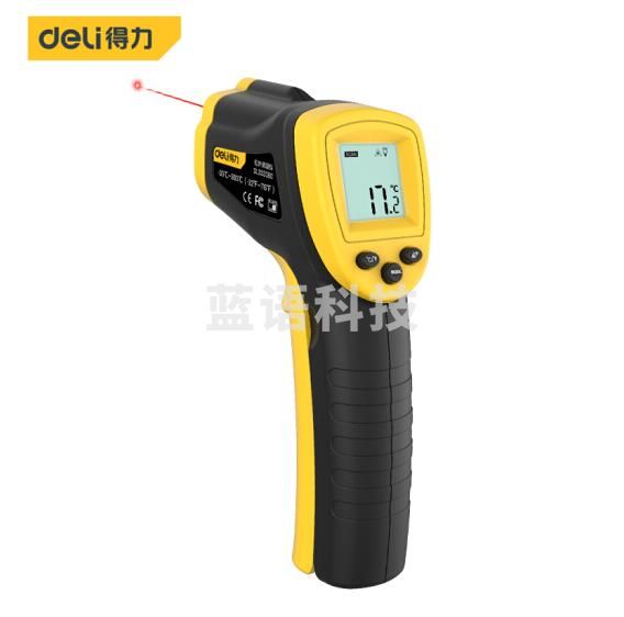 得力(deli) 红外线测温食品烘焙测温水温油温电子温度计高清数显（-30到380度） DL333380