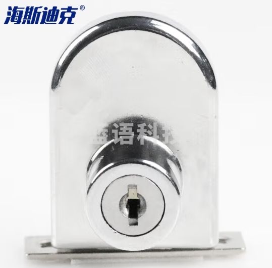 海斯迪克 HKL-304 免开孔玻璃柜锁展示柜锁 橱窗柜门锁 408银色玻璃圆形单门锁