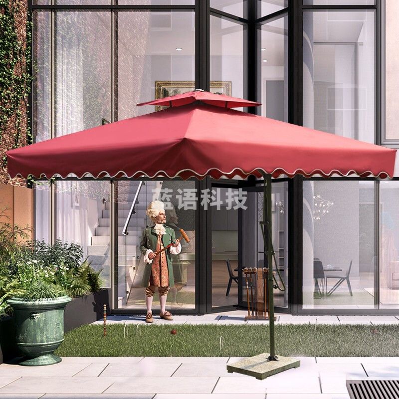 野人谷 户外遮阳伞 庭院伞 太阳伞罗马伞 YRG-024 酒红色