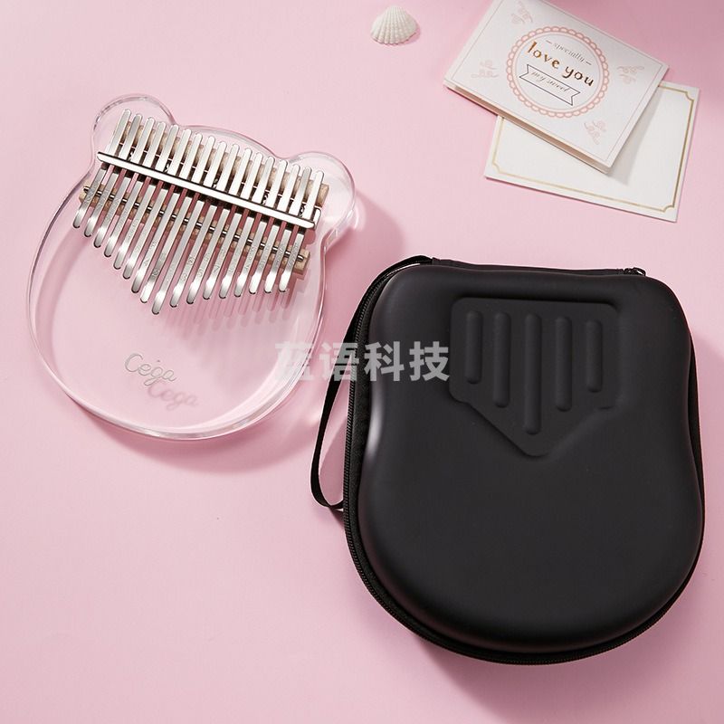 拇指琴17音卡林巴21音亚克力kalimba水晶透明手指琴乐器 17音水晶透明【淘熊】+eva包