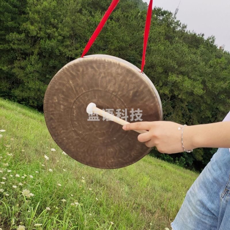 菲铭（FERMIN）30-45纯手工青铜锣平底高矮边锣高墙锣大锣道士锣开道锣 30公分