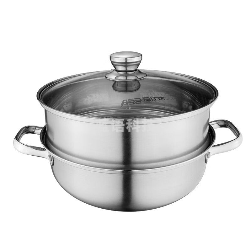 爱仕达（ASD）ZS26B1TG-B蒸锅不锈钢蒸锅煮汤锅一锅多用 明火电磁通用 26CM