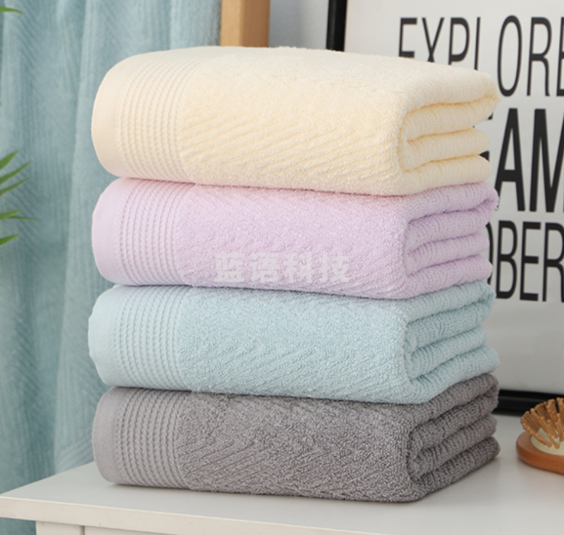 沐凡 毛巾浴巾纯棉 加大加厚 140*70cm水纹灰色
