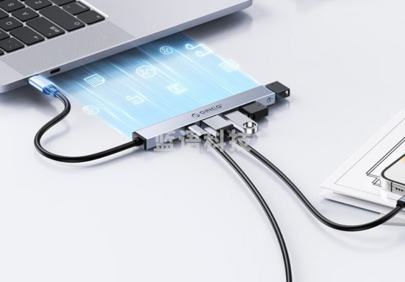 奥睿科（ORICO）USB3.0分线器扩展高速集线器拓展电脑读卡转换器适用于苹果macbook华为ipad笔记本AHU1-3TF