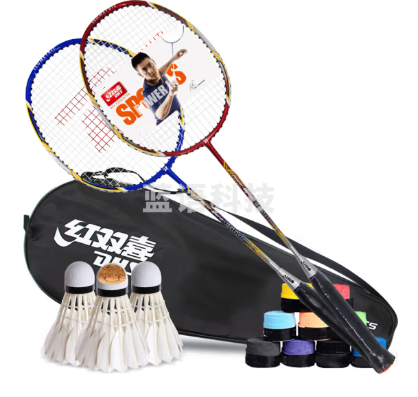 红双喜DHS羽毛球拍对拍2支碳素专业羽拍套装E-EG601羽球手胶