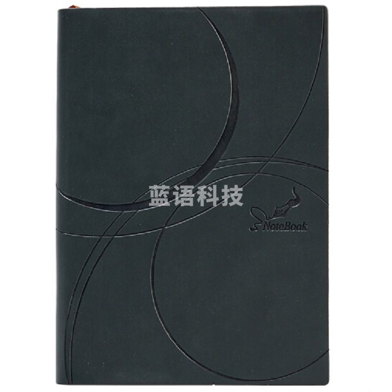 bowen博文压线条糖果色笔记本办公用品文具18K大本加厚商务记事本简约喷边工作会议大学生学习本子 【黑色】 【(231)A5】