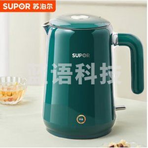 苏泊尔SW-15T106A 电热水壶 1.5L 双层防烫烧水壶 一键保温