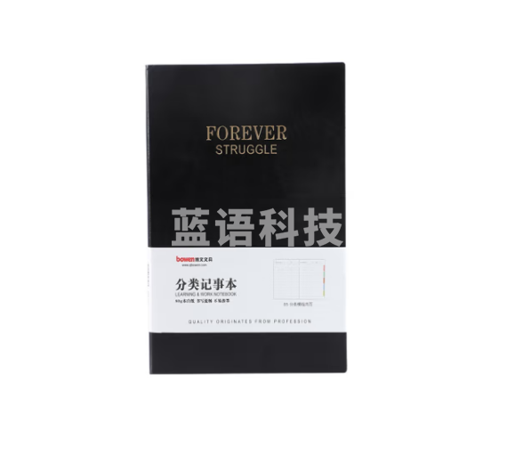 博文（bowen）B5 黑色记事本工作笔记本子日记本文具办公用品