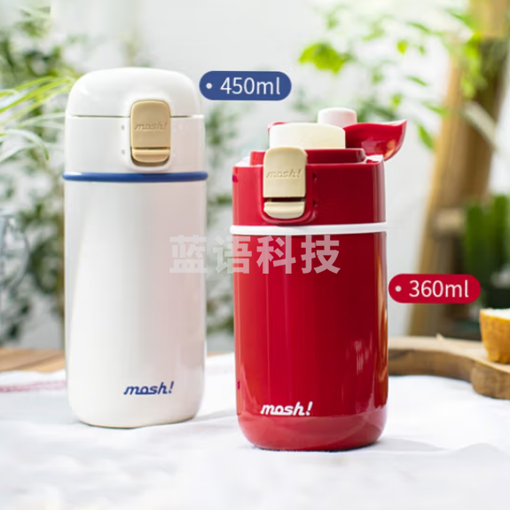 mosh 保温杯弹盖水杯 DMLO450WH 白色450ml