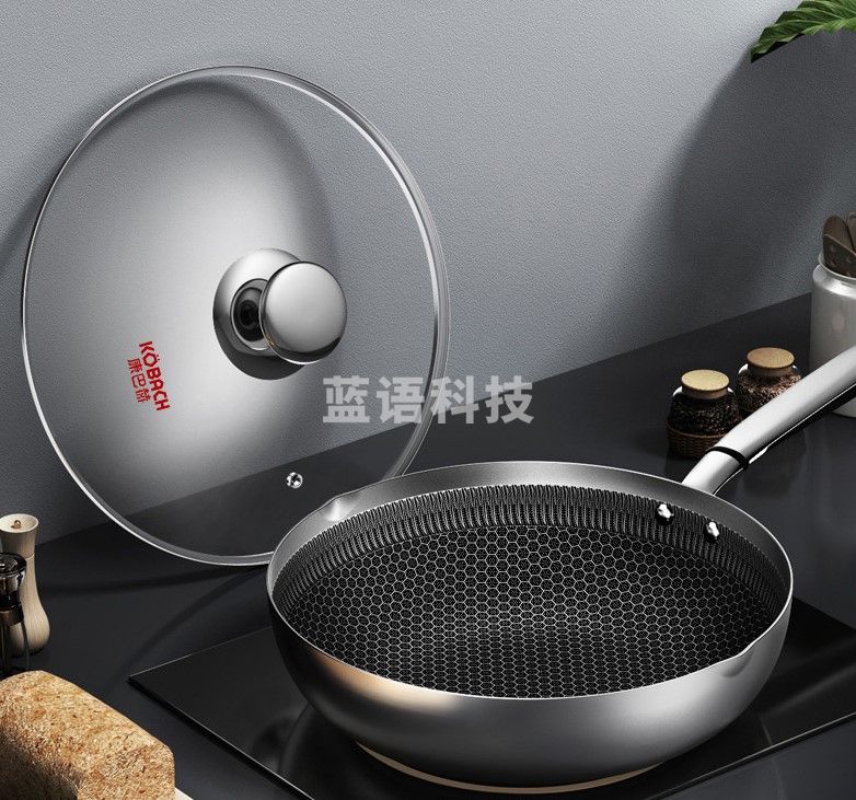 康巴赫 316L不锈钢煎炒锅不粘锅30cm 煤气灶电磁炉通用 JCG30D1