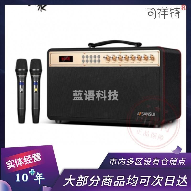 山水（SANSUI）E6 语音点歌KTV音响一体机户外移动家庭卡拉OK音箱网红声卡带话筒专业设备（双话筒）