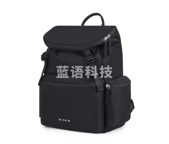 爱华仕双肩电脑包女14英寸笔记本男防泼水时尚商务休闲背包1017黑色