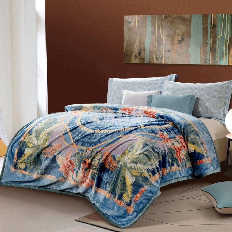 富安娜家纺 加厚保暖毯子双层云毯 盖被双人毛毯 碧桐湾200*230cm 5斤