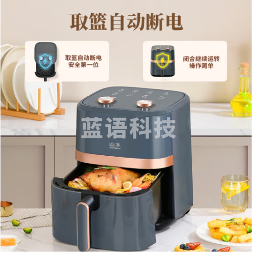 山本（SHANBEN）空气炸锅6L大容量家用智能无油烟电炸锅大功率全自动薯条机多功能煎炸锅烤箱低脂不沾易清洗 【调温控时】 6L 年度旗舰款