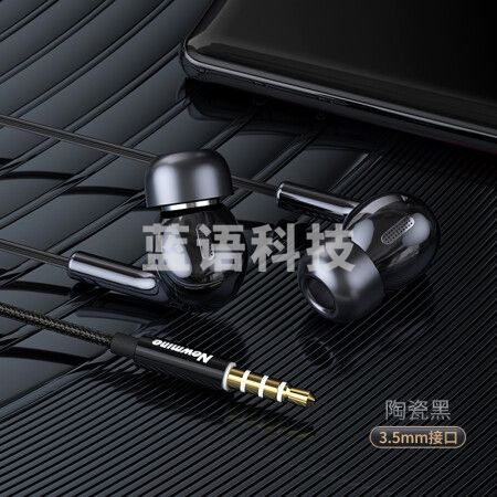 纽曼（Newmine）XL28有线耳机入耳式 电脑3.5mm线控耳麦适用于华为oppo小米vivo手机耳机 陶瓷黑