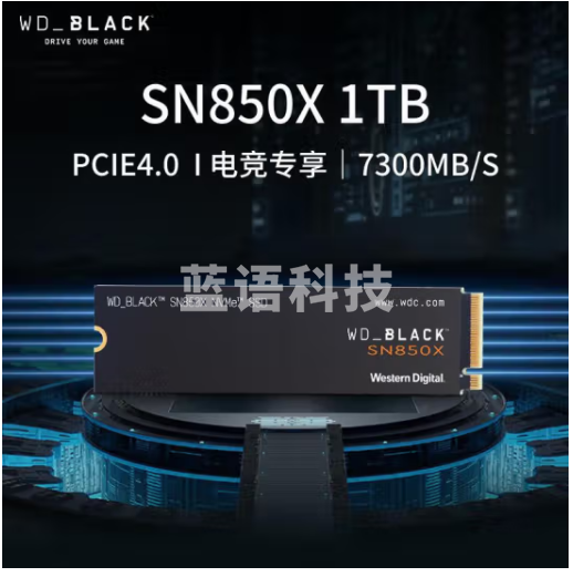 西部数据（Western Digital）1T 笔记本台式机SSD固态硬盘 M.2接口（NVMe协议） WD_BLACK SN850X PCIe Gen4