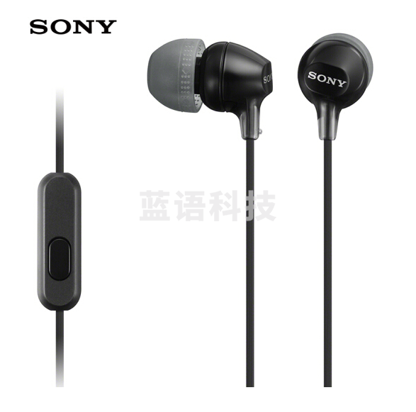 索尼MDR-EX15AP 耳机入耳式重低音手机耳麦有线控通话电脑通用耳塞 黑色