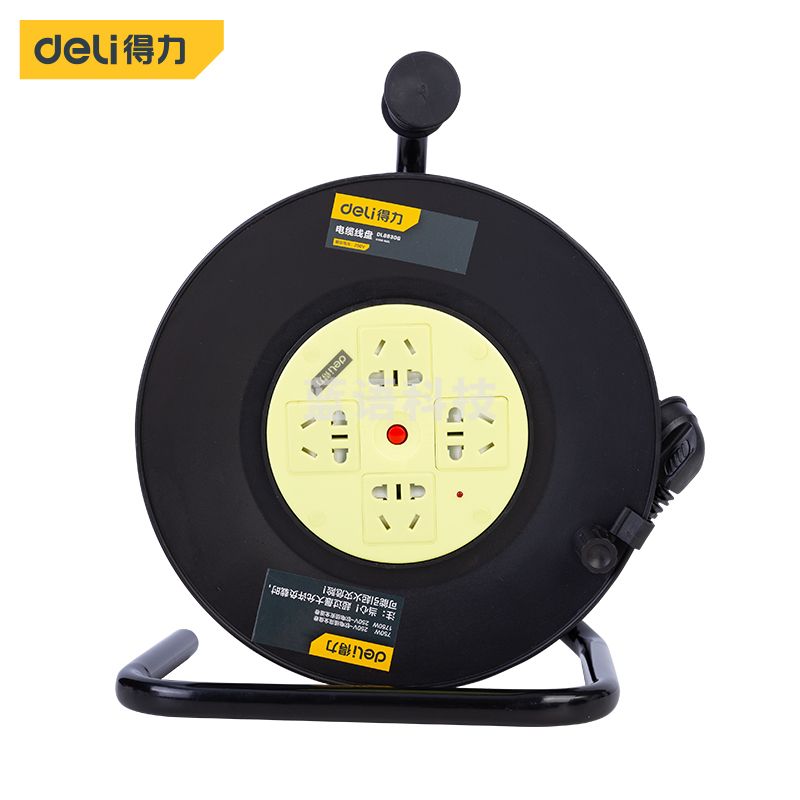 得力DL8830G工具 30m电缆线盘 卷线盘 30米电缆插线板 电线绕线盘 线轴拖线盘