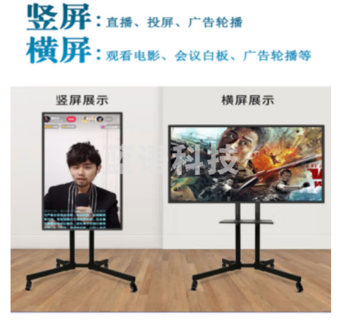 嘉视影 直播大屏显示器手机无线投屏同屏互动主播横竖屏旋转触摸触控提词 55寸4K直播大屏（非触摸版）