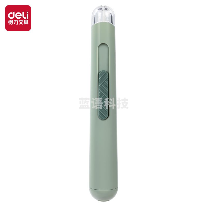 得力(deli)笔型陶瓷美工刀 可插笔筒 圆角安全刀头 快递开箱刀 创意便携裁纸刀 绿色TD261