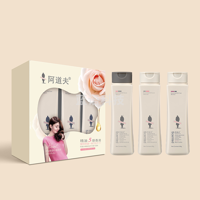 阿道夫精油洗护沐旅行套装：轻柔丝滑洗发水99g+植萃精华护发素99g+魅力经典沐浴露99g.