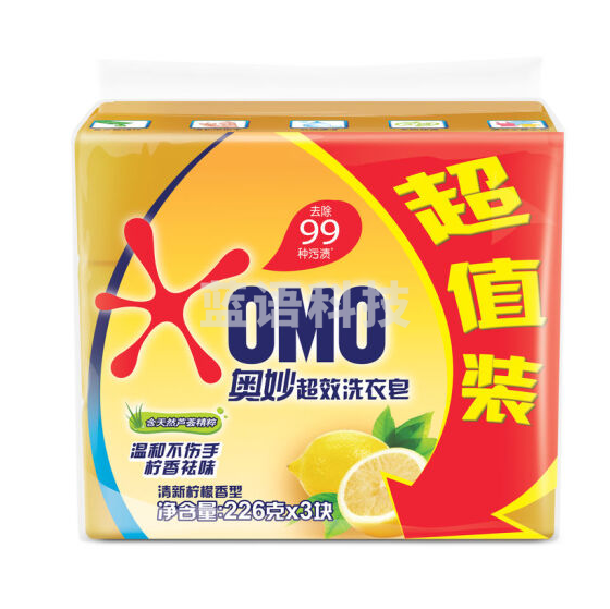 奥妙 226g*3 清新柠檬超效香皂 肥皂 洗衣皂(新老包装随机发货)