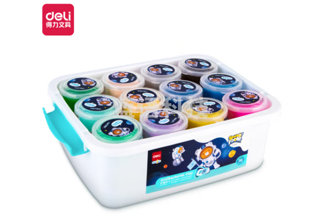 得力67854_36色抗菌粘土(混)(桶)