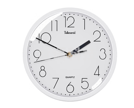 天王星（Telesonic）挂钟 创意时尚客厅跳秒简约石英钟无螺丝设计9英寸8951A白