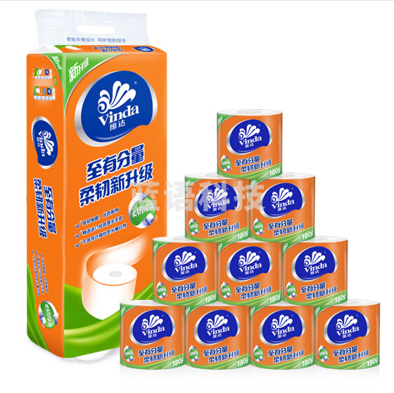 维达 V4081 卷纸3层180g10卷138mm*104mm 6提/箱