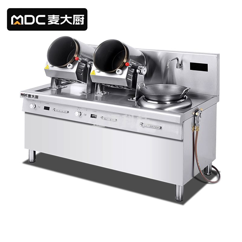 麦大厨 手动款 380V/5kW*2+15kW G30DF 熟铁锅炒菜机+     400小炒炉(配水枪)