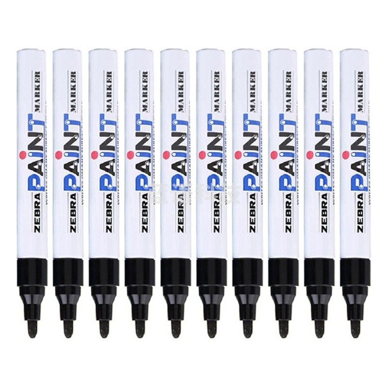 斑马牌（ZEBRA）油漆笔 油性记号笔 大号物流笔签名笔/马克笔 PAINT-MOP 黑色 10支装