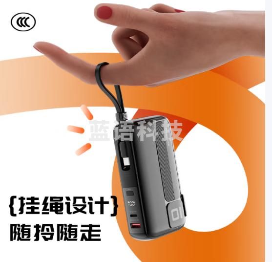 纽曼（Newmine）充电宝10000毫安自带线插头22.5W快充三合一便携移动电源 F82黑色