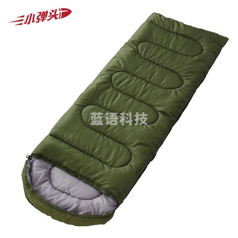 睡袋 户外成人野营露营加厚睡袋保暖四季迷彩睡袋 军绿色0.7公斤