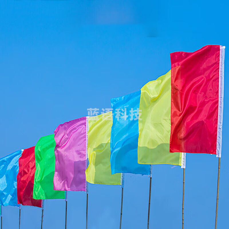 刀旗彩旗 装饰户外五彩飘旗广告旗子 刀旗 50*70配2米竹竿